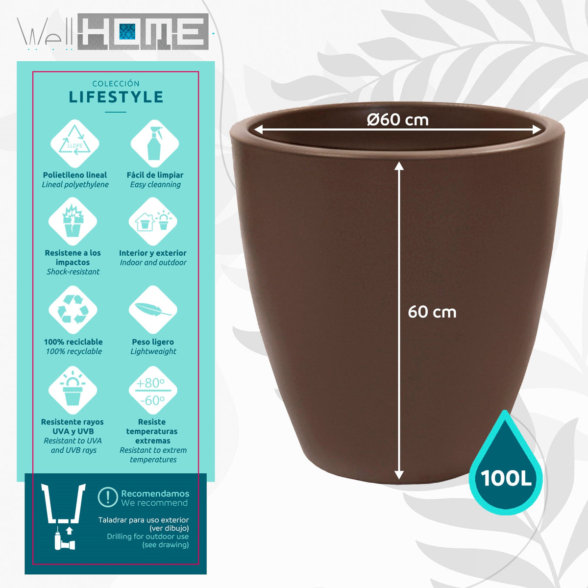 Maceta Accord Ø60 cm taupe (2)