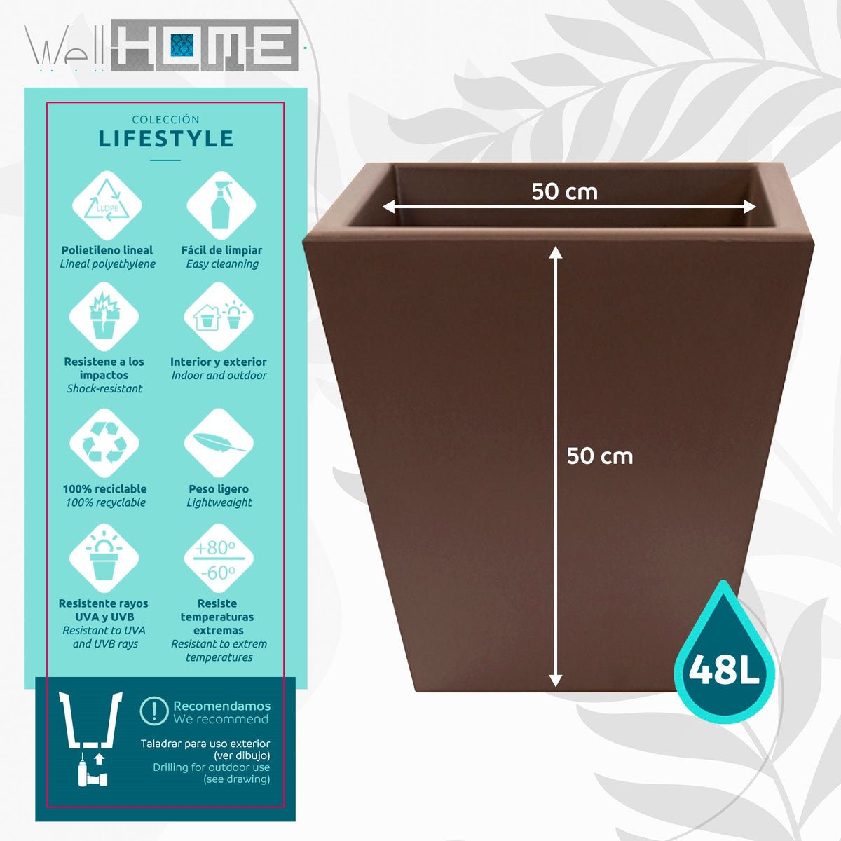 Maceta Orion 48L taupe (2)