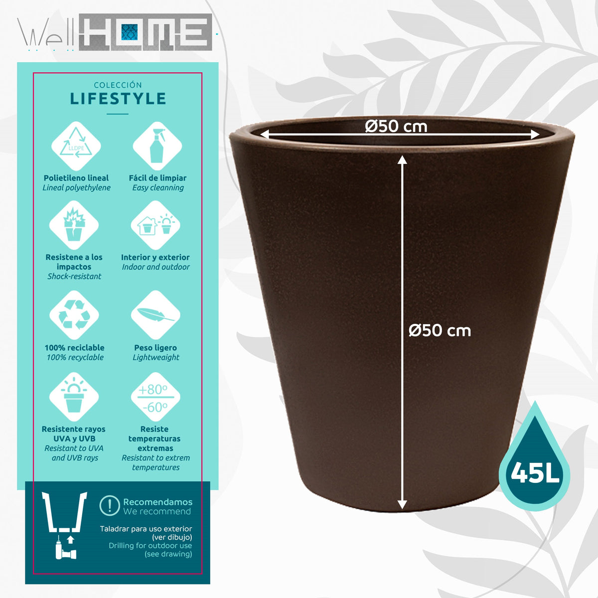 Maceta Corsa Ø50 cm bronce (2)