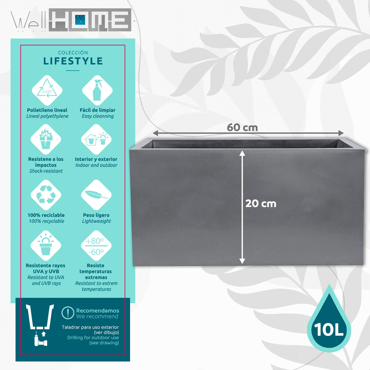 Jardinera polietileno cemento 60x20 cm (2)