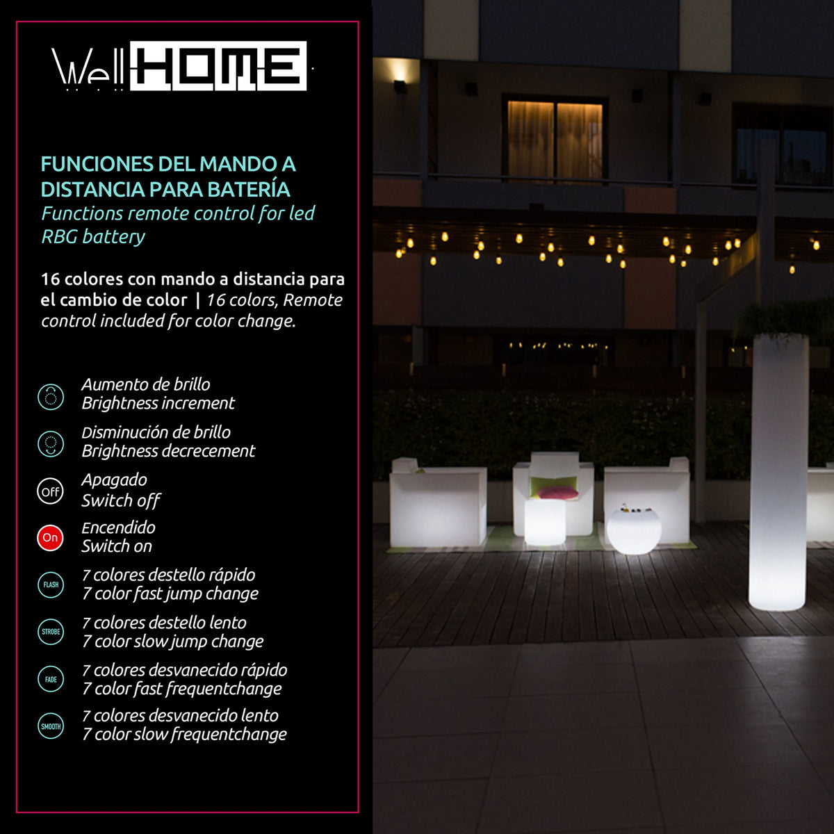 Maceta Civic Luz iluminada 40x80 cm (3)