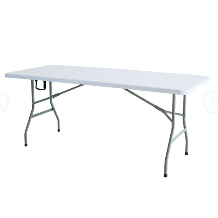 Mesa plegable multifuncional 180x74x74cm con asa blanco
