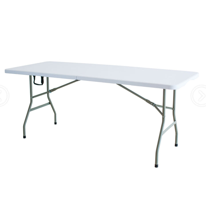 Mesa plegable multifuncional 180x74x74cm con asa blanco