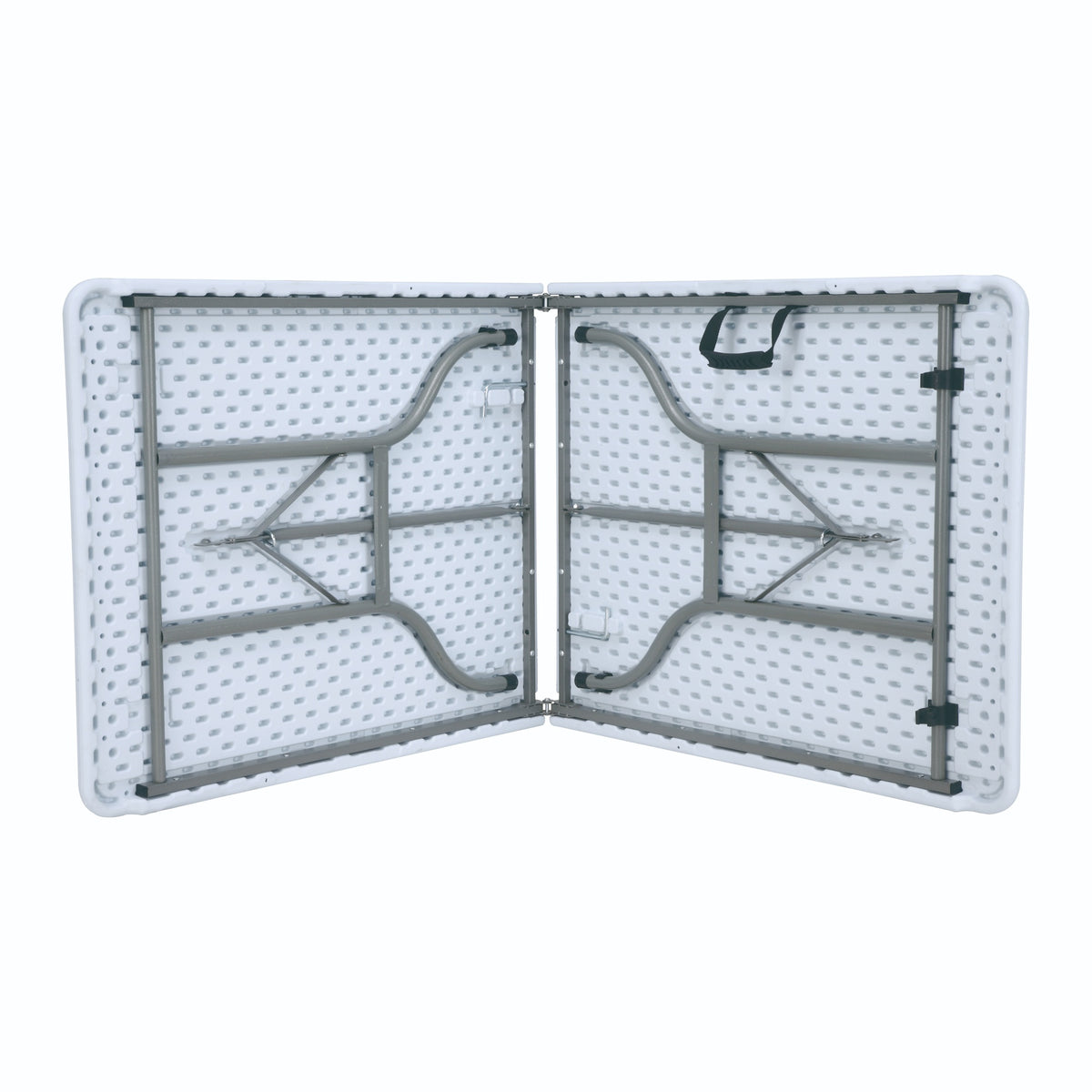 Mesa plegable multifuncional 180x74x74cm con asa blanco (2)