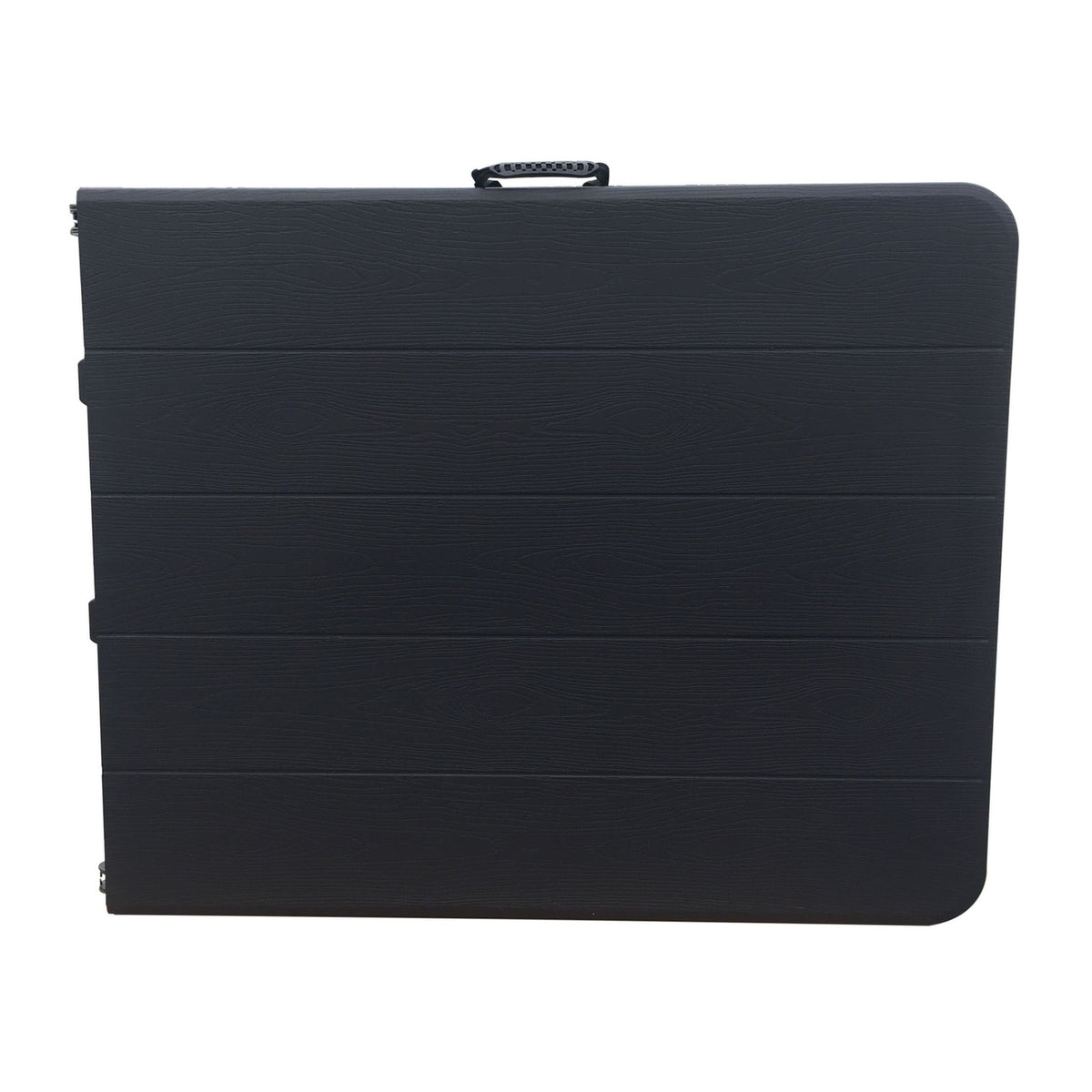 Mesa plegable efecto madera negro 180x74x74cm con asa (2)