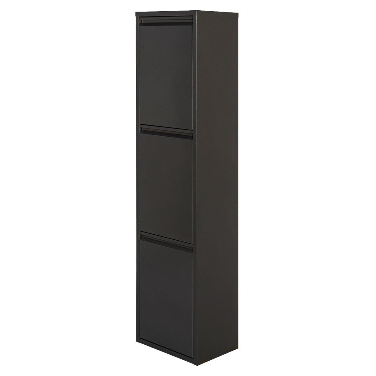 Cubo de reciclaje metálico 3 compartimentos 3x17L negro mate (4)