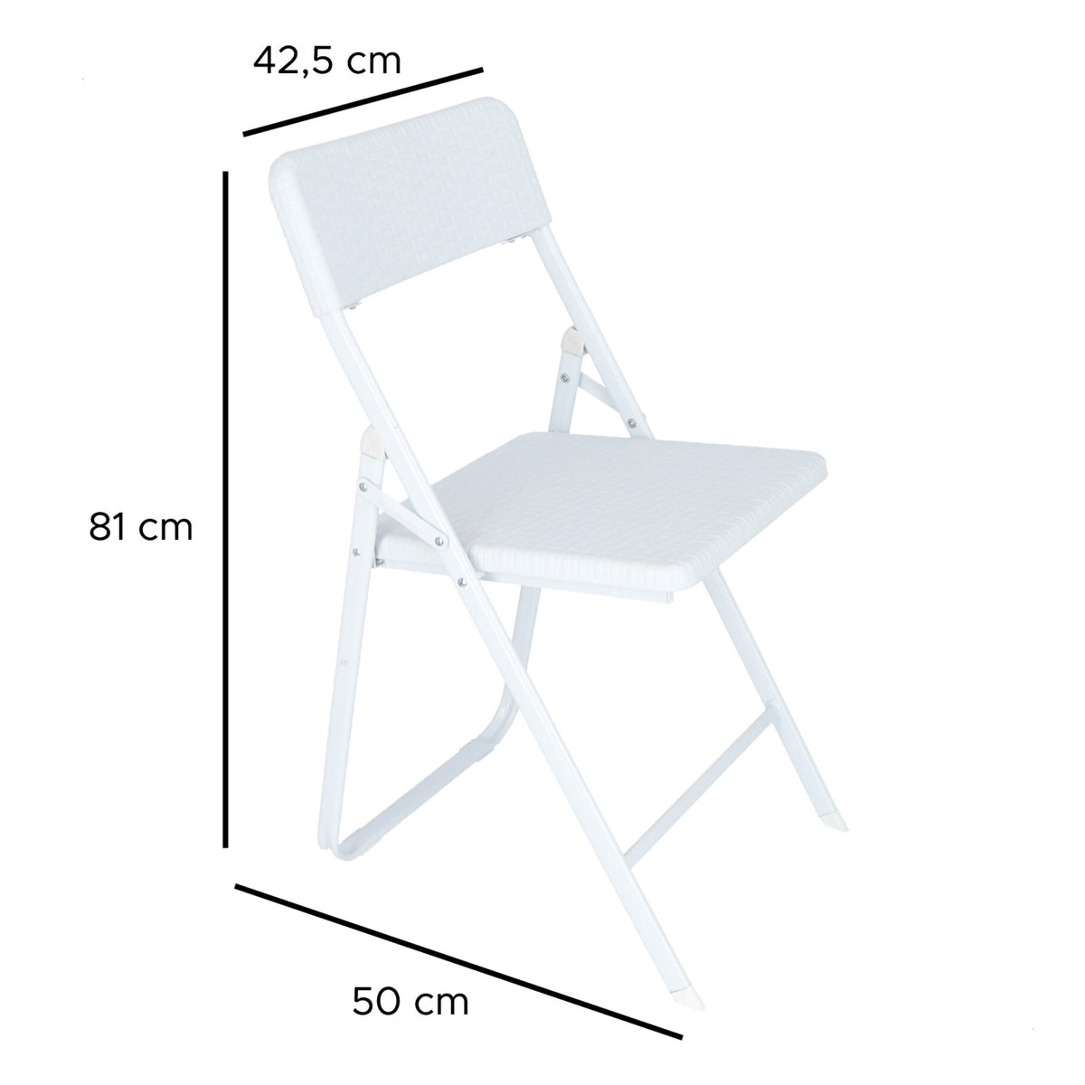 Silla plegable Delta blanca 42,5x81x50cm (3)