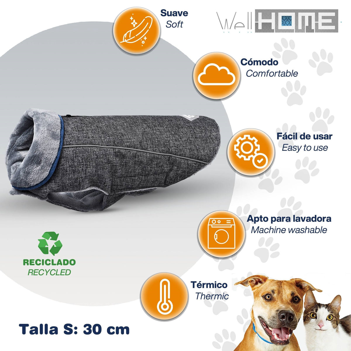 Abrigo para mascotas 30cm negro Hearts&Homies (2)