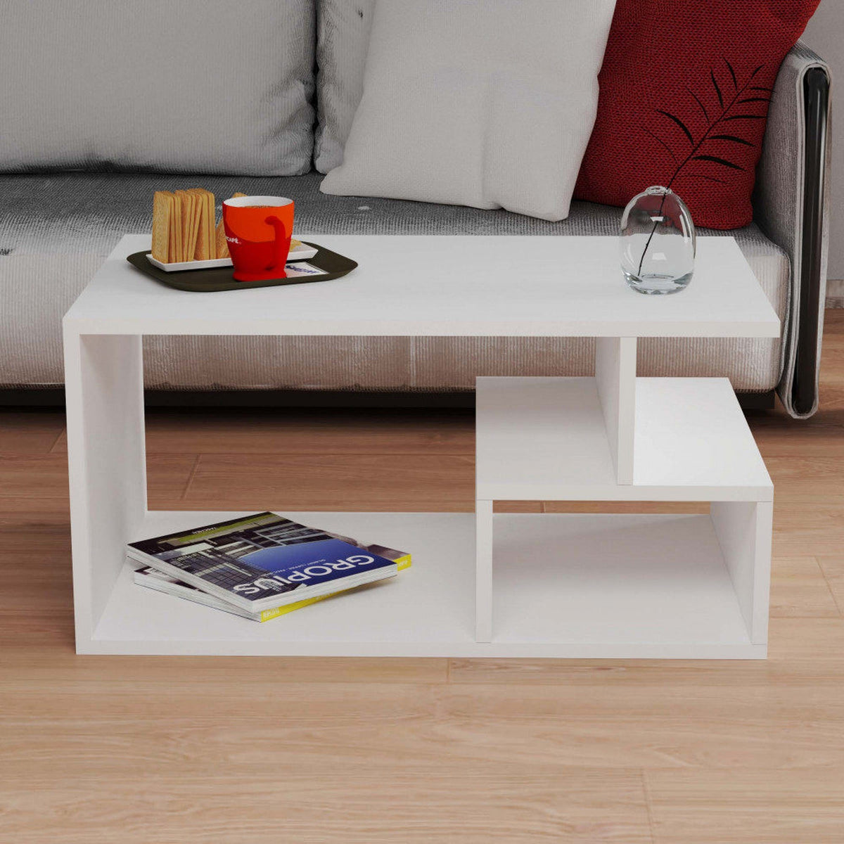 Mesa de centro melamina blanco 90x42x54 cm (2)