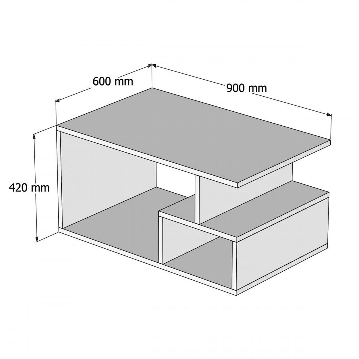 Mesa de centro melamina blanco 90x42x54 cm (5)