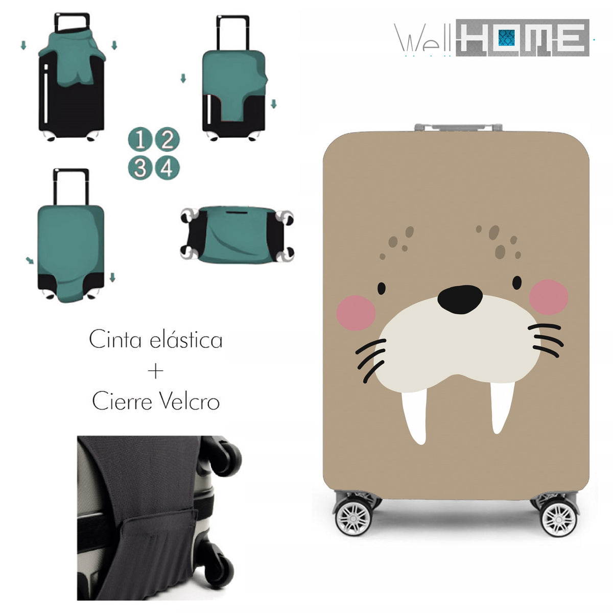 Funda protectora maleta grande 66-76cm Biever topo (2)