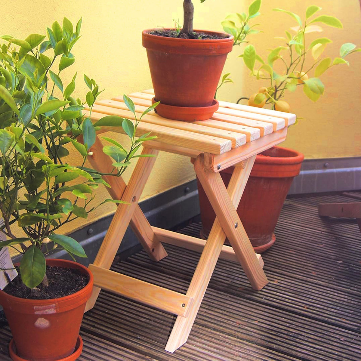 Mesita plegable jardín madera en aceite (5)
