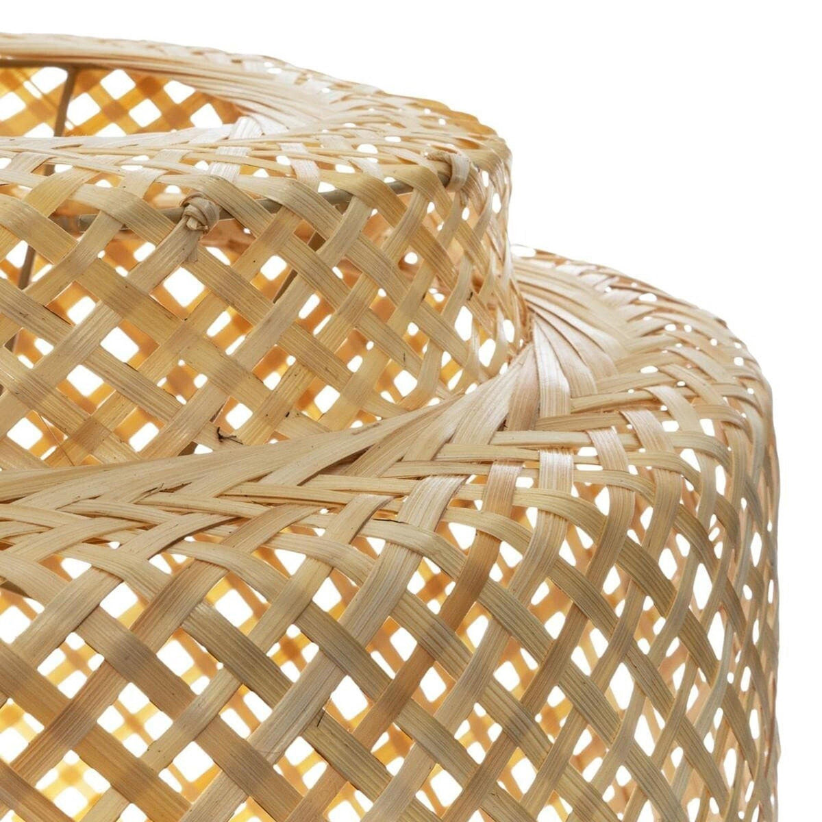 Lámpara colgante techo bambú Ø38x40cm casquillo E27 cable 80cm (3)