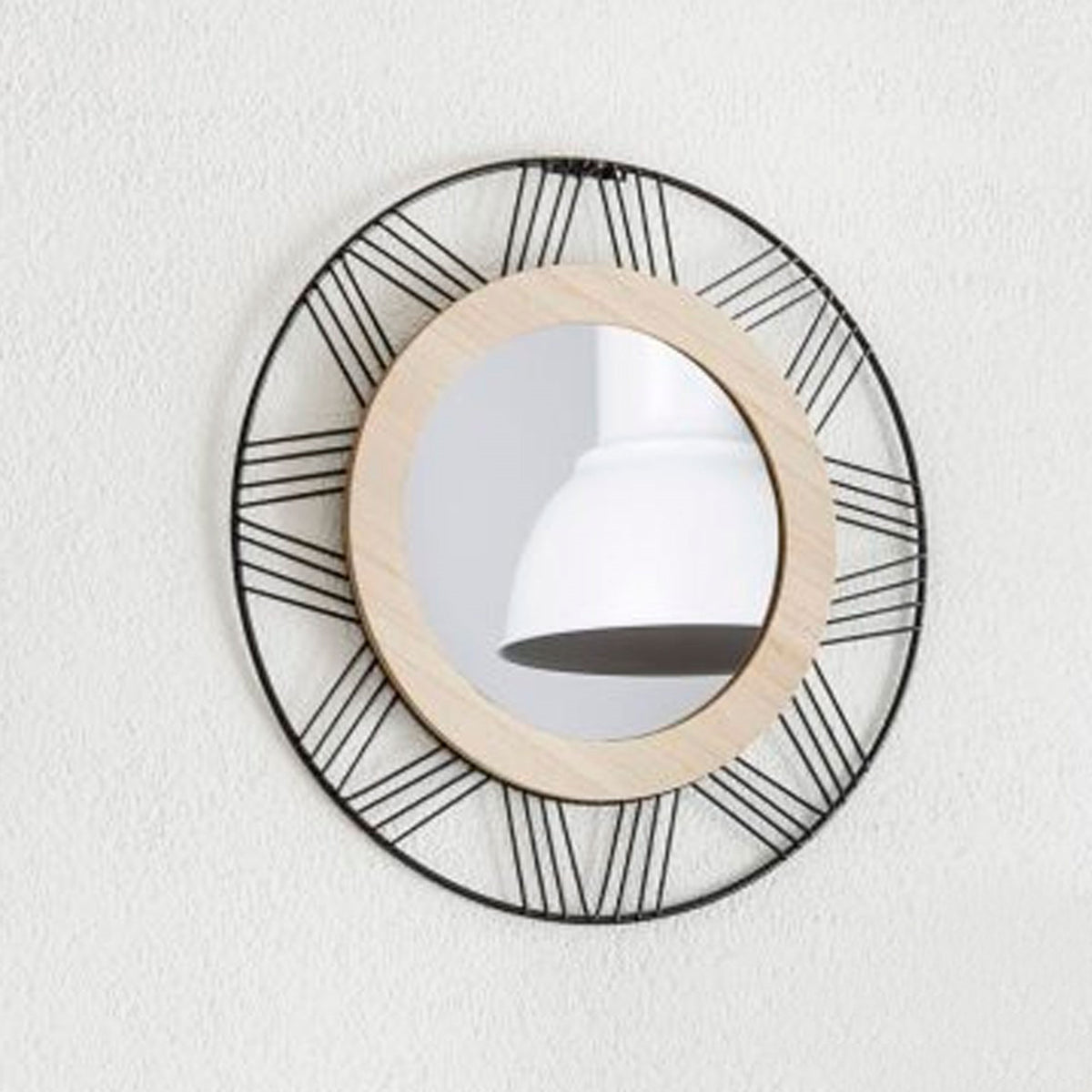 Espejo redondo de pared madera y metal Ø45cm (4)