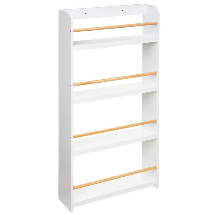 Estantería biblioteca madera color blanco 4 pisos 118x55cm