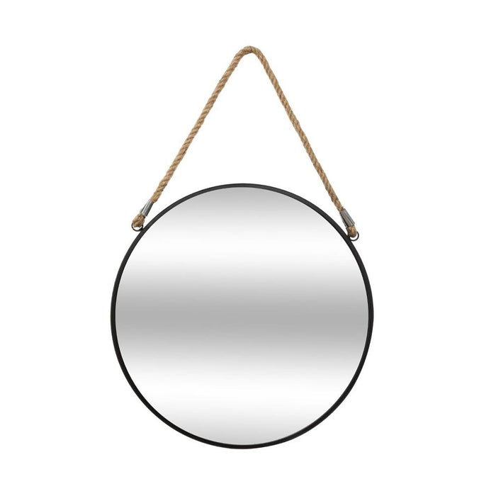 Espejo redondo metal con cuerda vintage Ø38cm