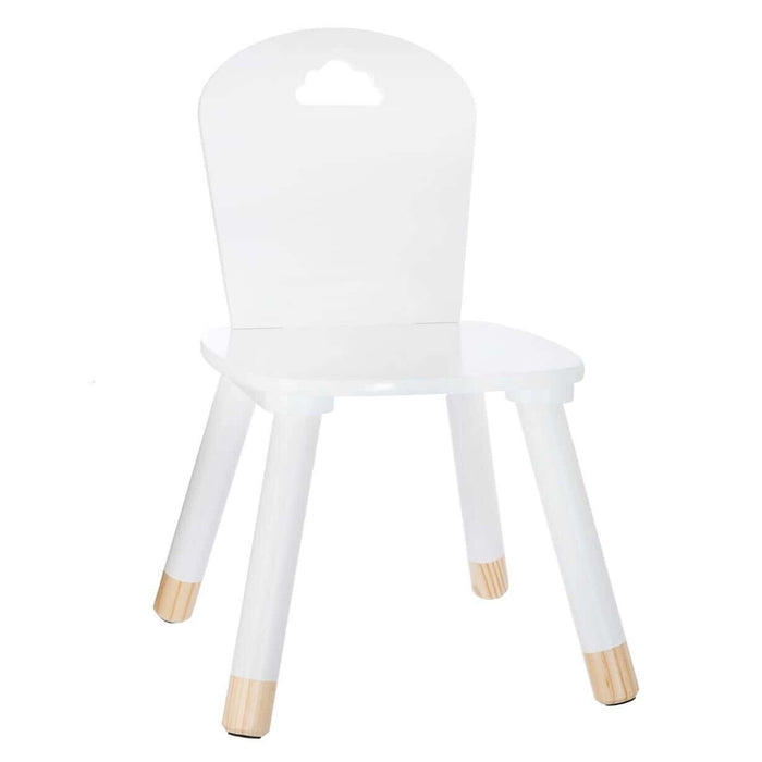 Silla madera infantil decoración nube blanco y marrón 28x50x28cm