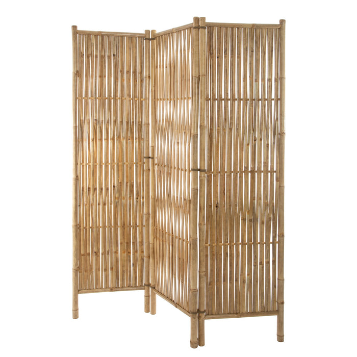 Biombo decorativo bambú 3 paneles estilo rústico H.170cm