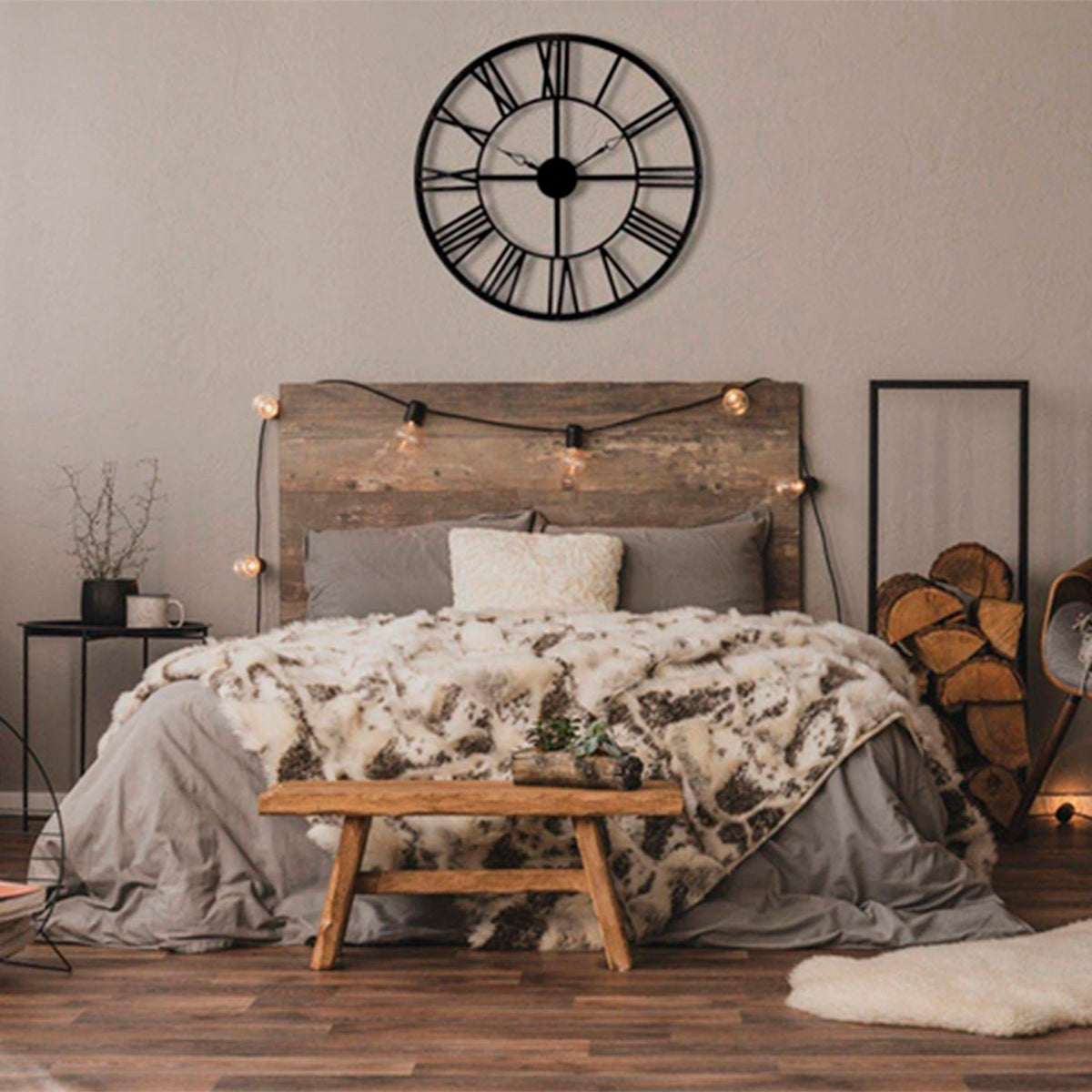 Reloj vintage metal negro para interior Ø69,5cm (4)