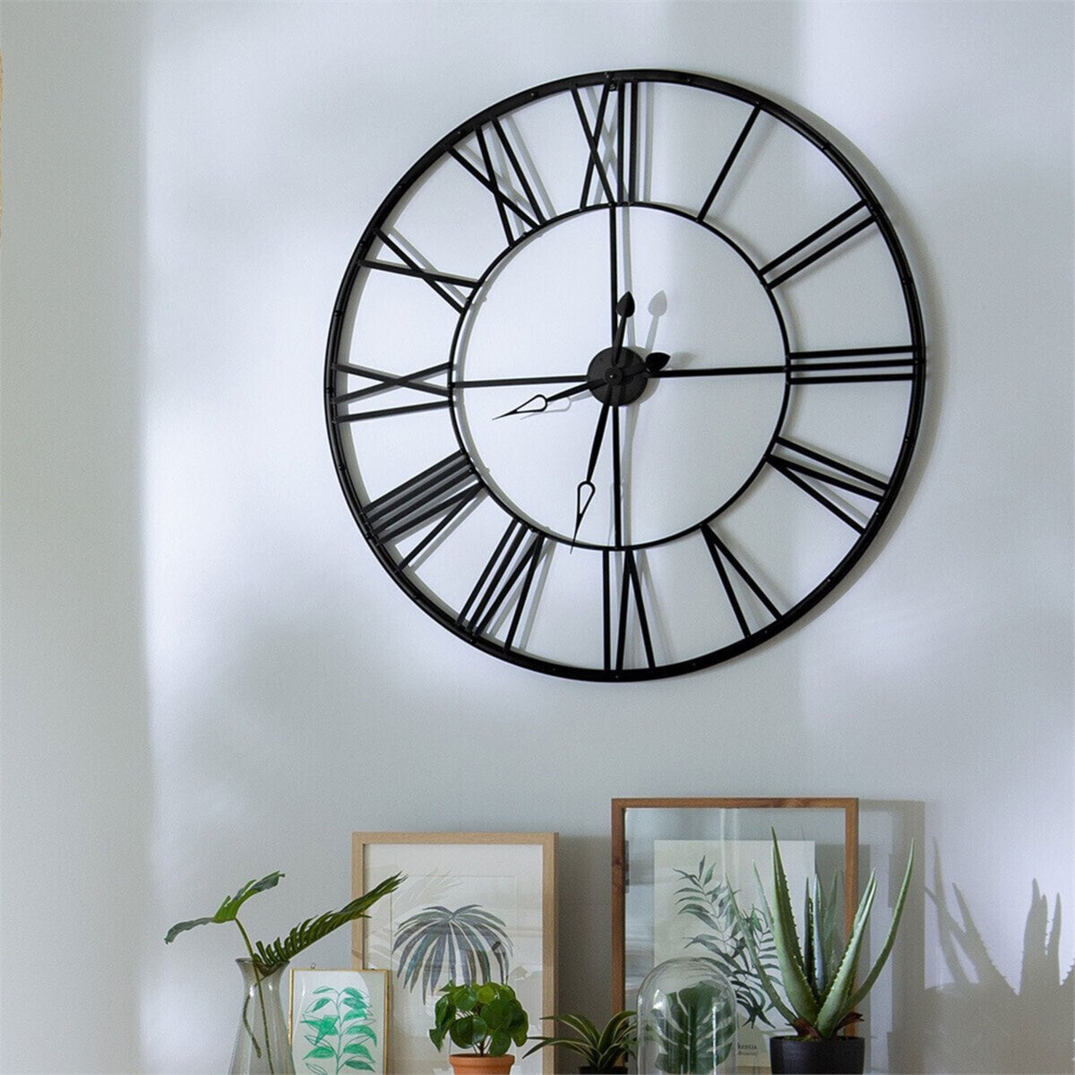 Reloj vintage metal negro para interior Ø69,5cm (5)