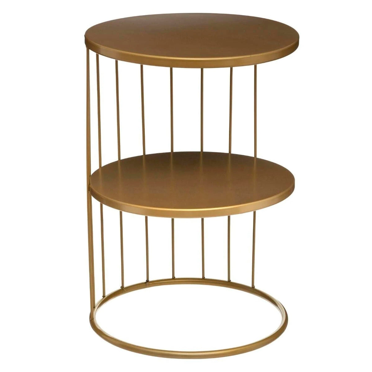 Mesita decorativa interior 3 niveles dorado Ø36x52cm