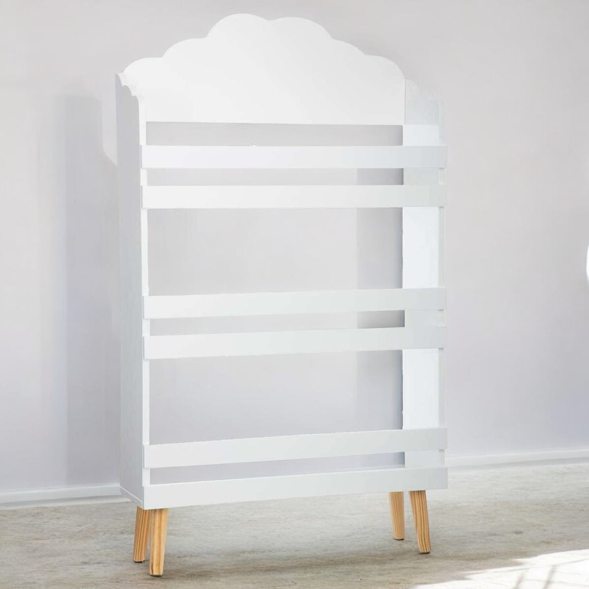 Biblioteca madera 3 estantes diseño nube color blanco H.100cm (3)