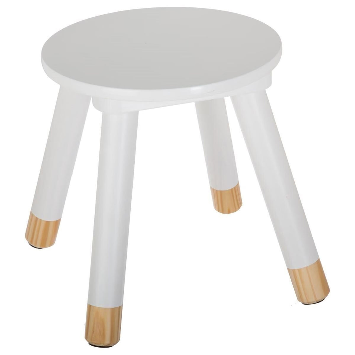 Taburete infantil madera blanco H.26cm 4 patas