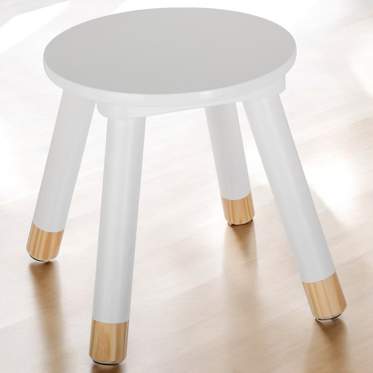 Taburete infantil madera blanco H.26cm 4 patas (5)