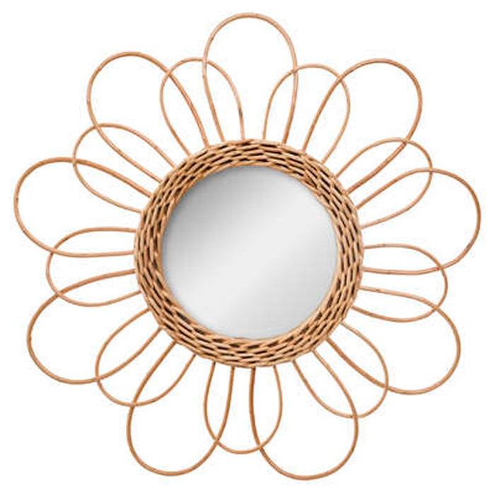 Espejo ratán florido decorativo dorado Ø38cm