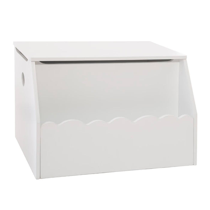 Cofre juguetes y biblioteca madera blanco 57,5x37,5x38,5cm