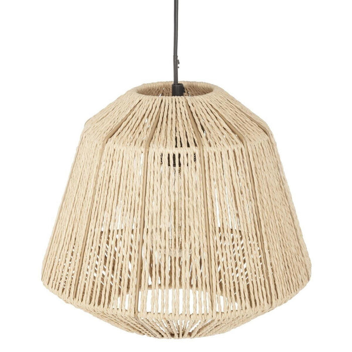 Lámpara colgante techo rústica pantalla cuerda Ø29cm