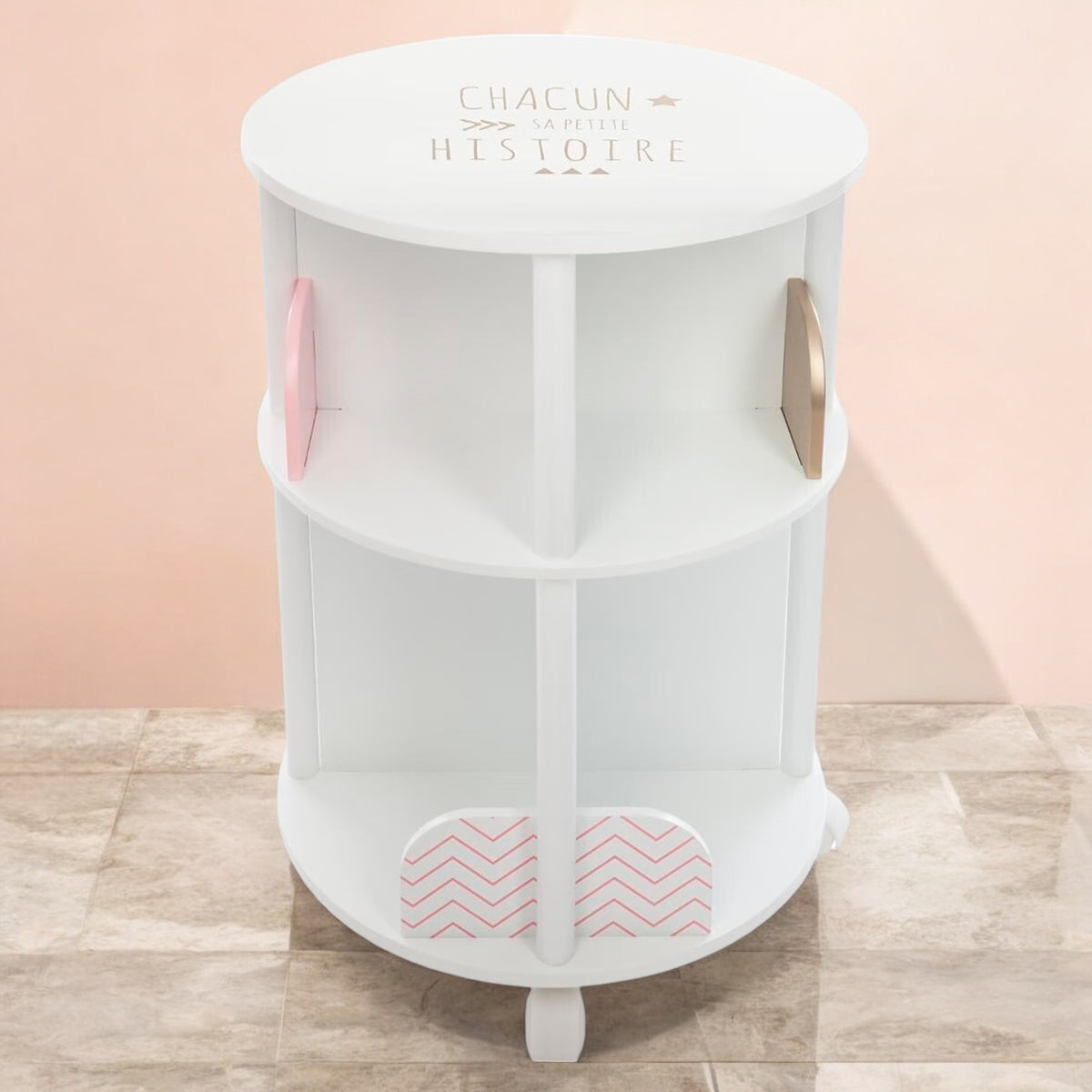 Librero redondo infantil con ruedas Ø40x59cm (5)