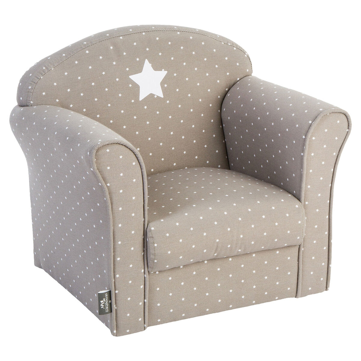 Sillón infantil Classic gris topo con estampado 49x35,2x44cm