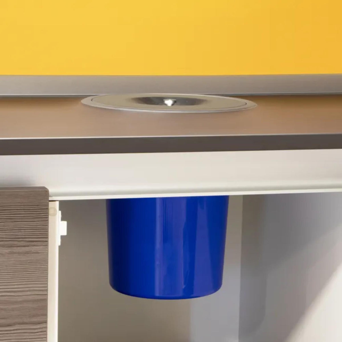 Cubo de basura integrable encimera tapa inox 5 L azul (6)