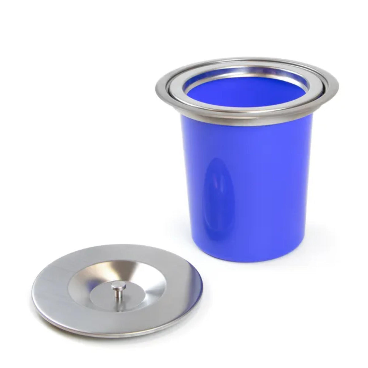 Cubo de basura integrable encimera tapa inox 5 L azul (10)