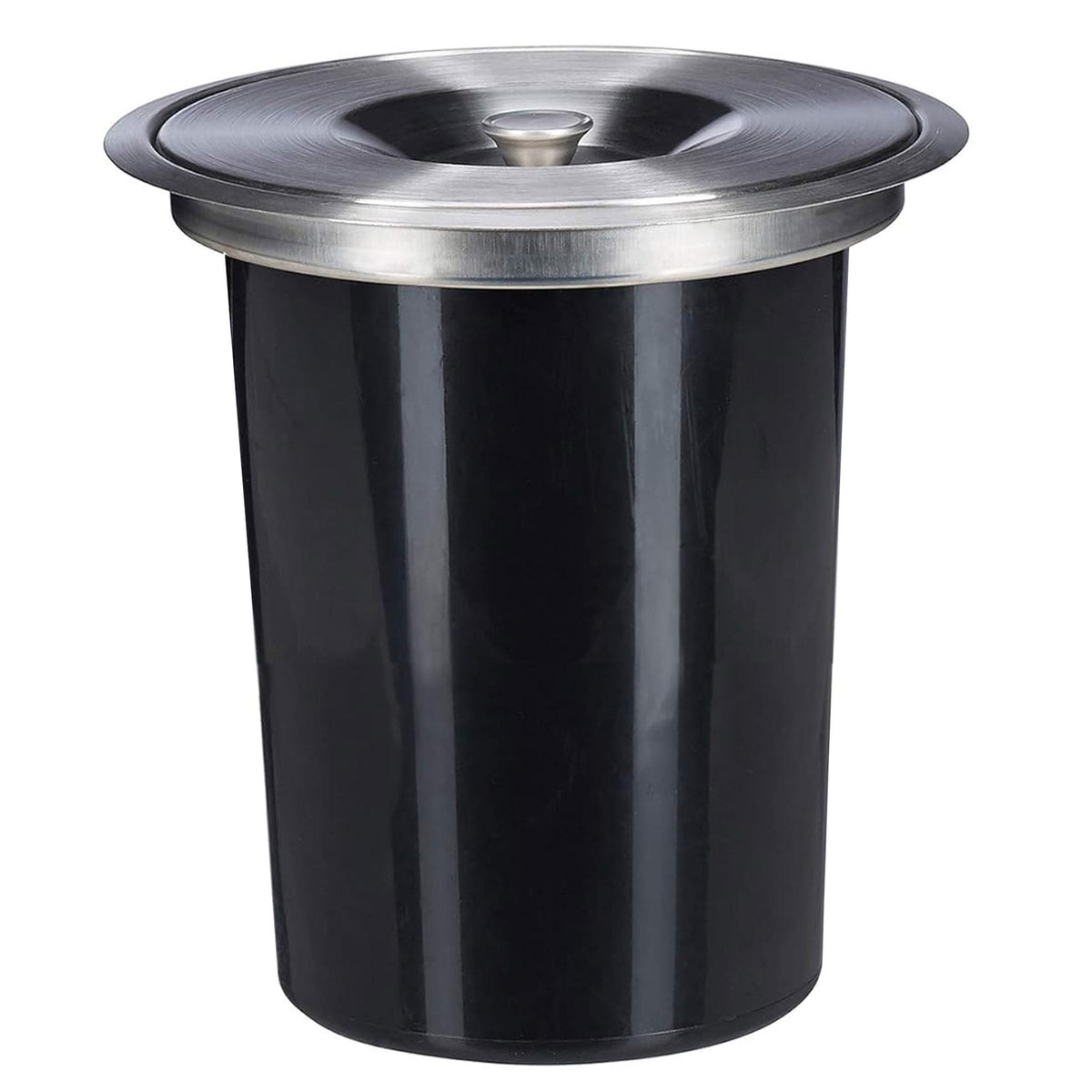 Cubo de basura integrable encimera tapa inox 5 L negro