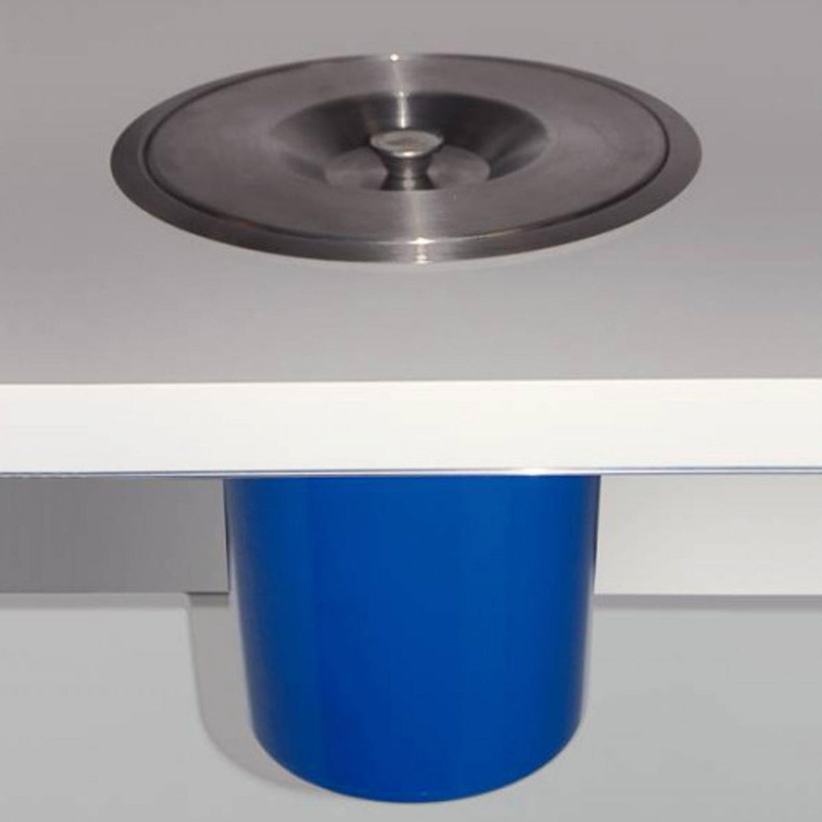 Cubo de basura integrable encimera tapa inox 8 L azul (5)