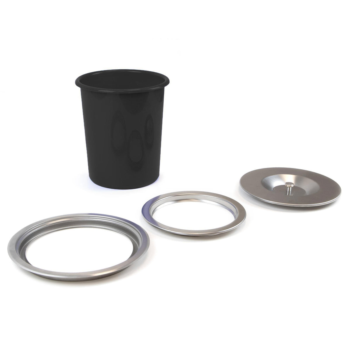 Cubo de basura integrable encimera tapa inox 8 L negro (9)