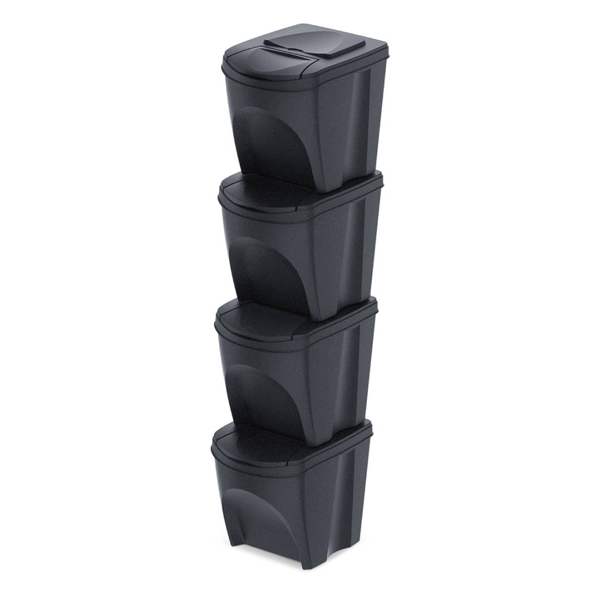 Set de 4 cubos de reciclaje antracita 4x25L (4)