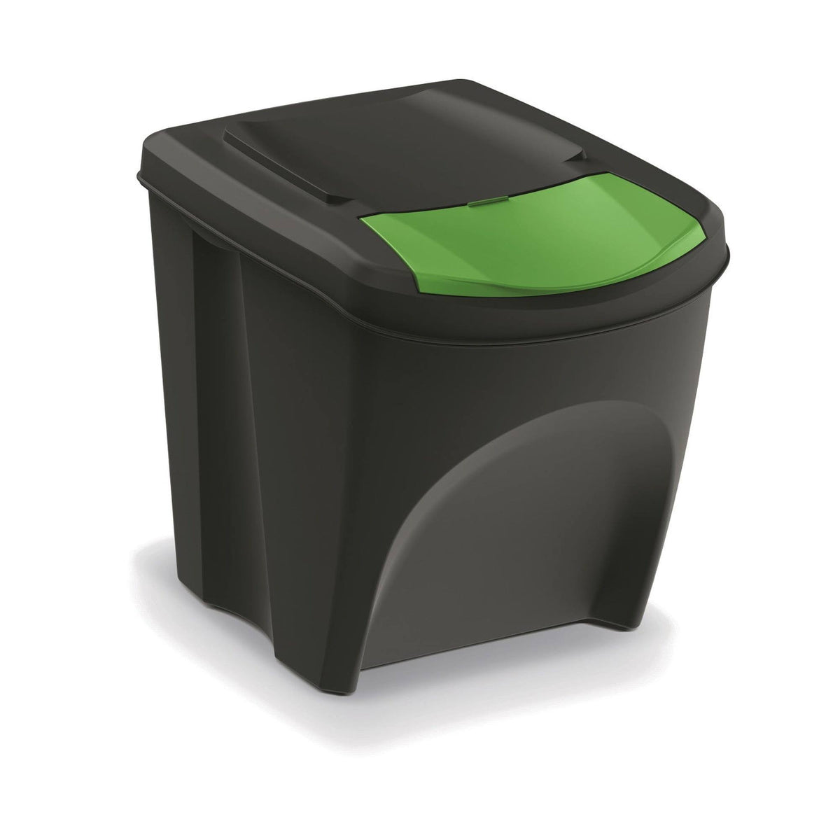 Set de 3 cubos de basura plástico reciclado negro 3x25L (7)