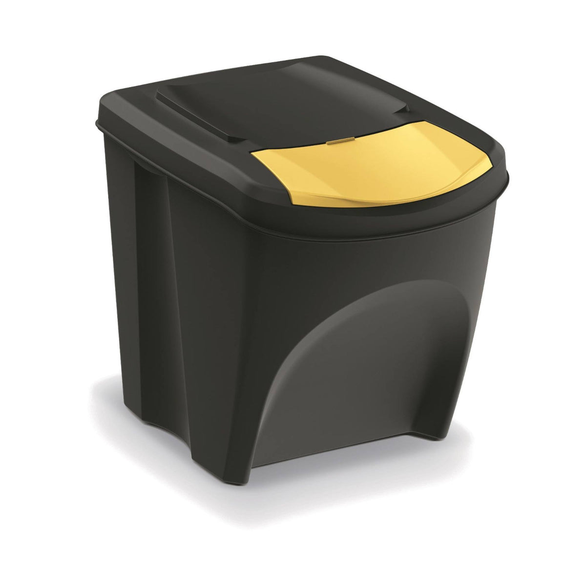 Set de 4 cubos de basura plástico reciclado negro 4x25L (6)