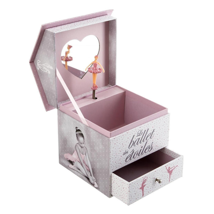 Joyero musical con bailarina organizador 14,3x14,2x16cm