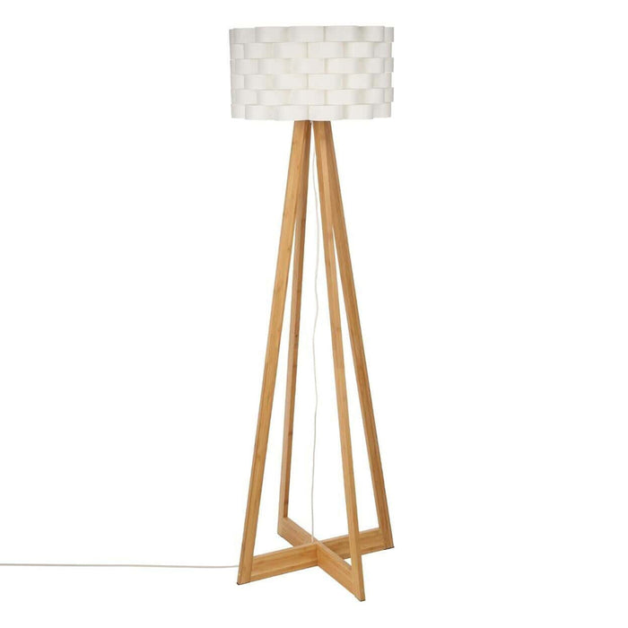 Lámpara de pie bambú blanco 50x150 cm casquillo E27