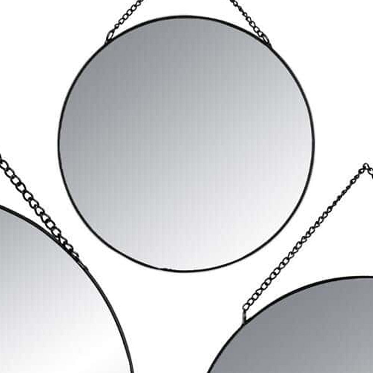Conjunto 3 espejos redondos decorativos metal Ø20 Ø24 Ø29cm (5)
