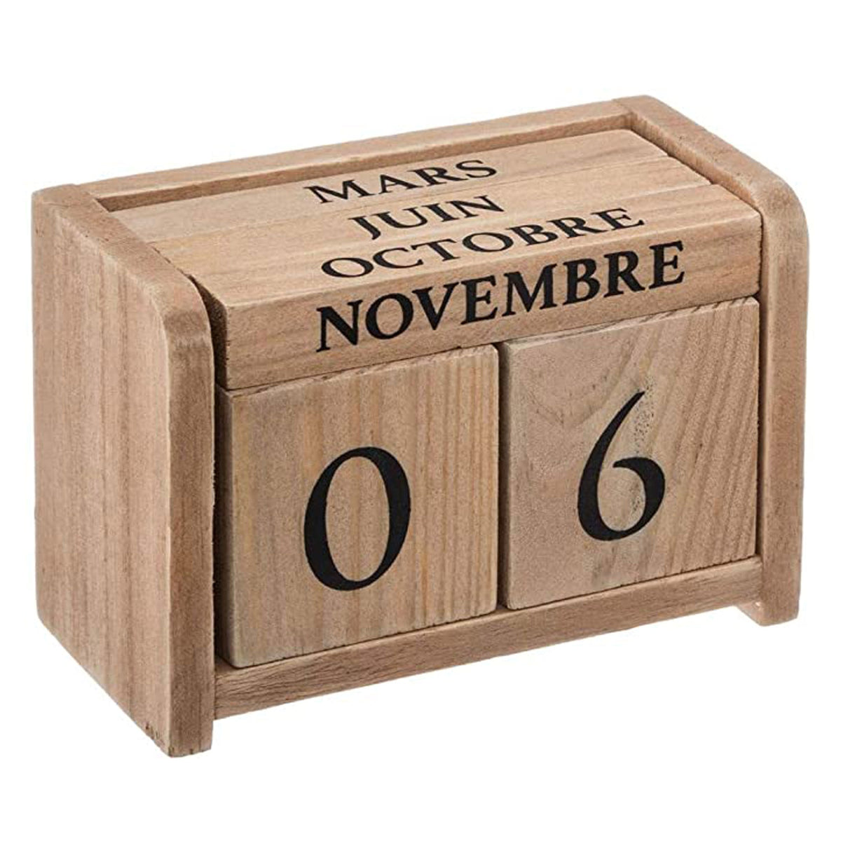 Calendario de madera colonial decorativo 7,5x5x11cm