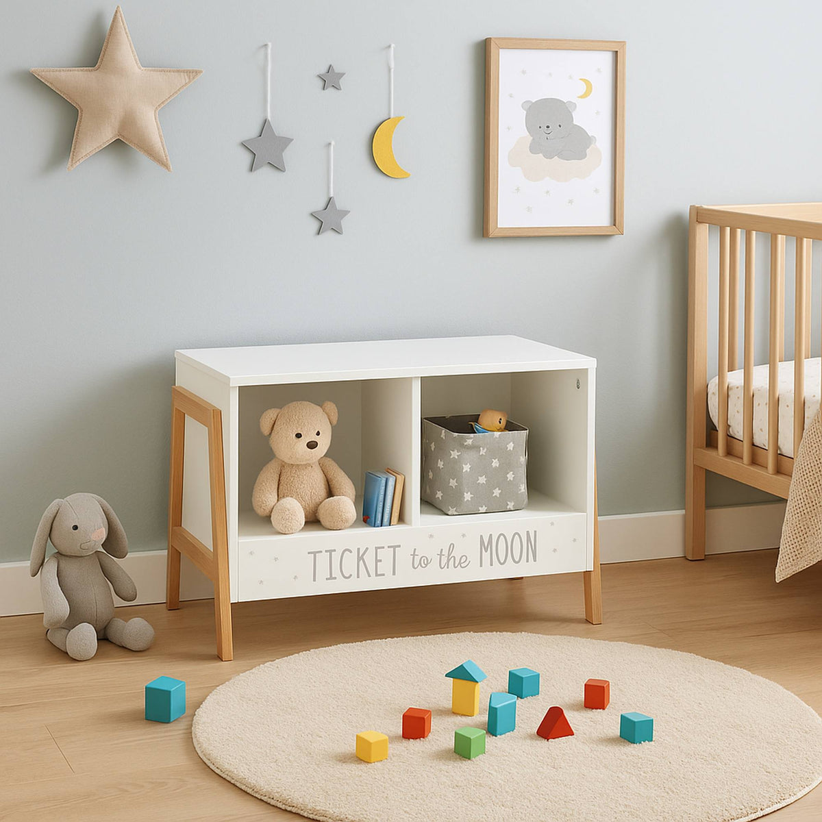 Mueble infantil almacenamiento 2 compartimentos 60x30x40cm (4)