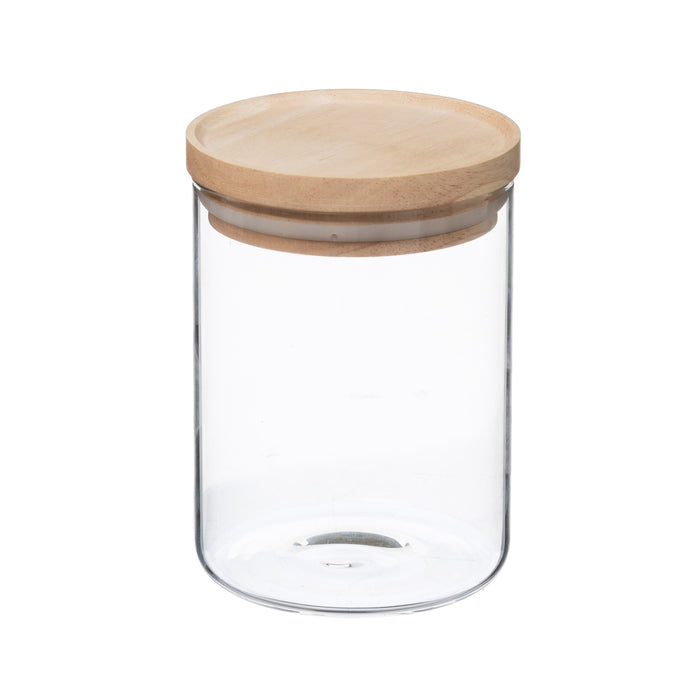 Tarro vidrio y madera cierre hermético 600ml