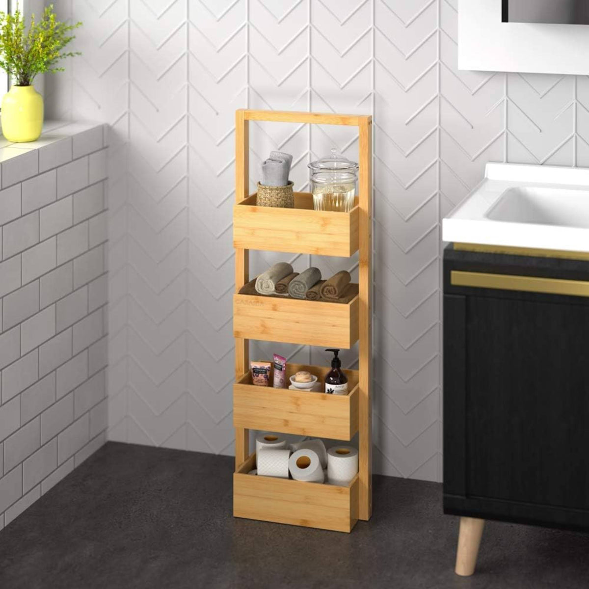 Organizador de baño bambú 4 niveles H.88cm (5)