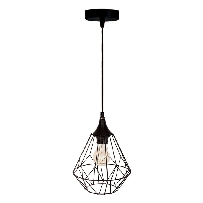 Lámpara colgante techo metal negro D.19xH.27cm