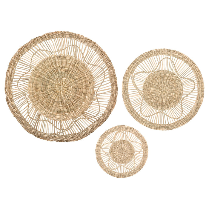 Decoración mural Seagrass fibra natural Ø18 Ø28 Ø38cm